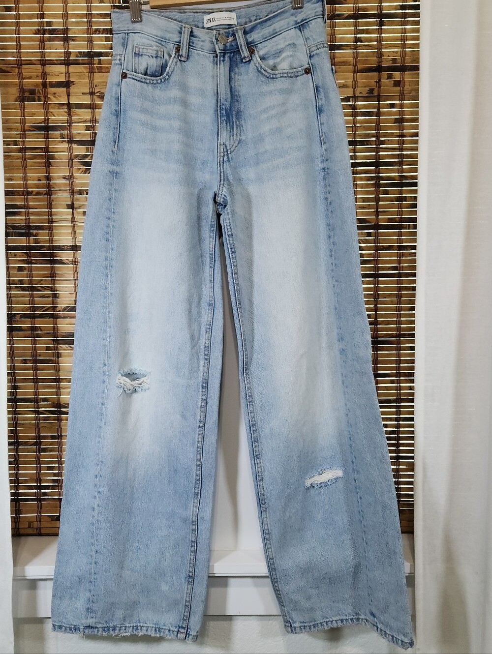 VINTAGE VIBES: Zara Distressed Wide-Leg Jeans 🔥 Size 8